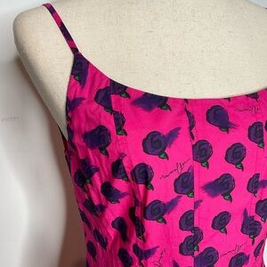 Jonathan Cohen McMullan Exclusive Pink Floral Print Cotton Midi Dress Medium